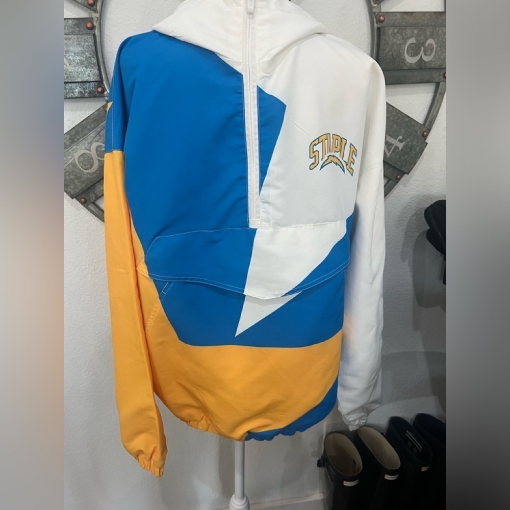 Men's NFL x Staple Los Angeles Chargers Blue All Over Print Quarter-Zip Jacket M